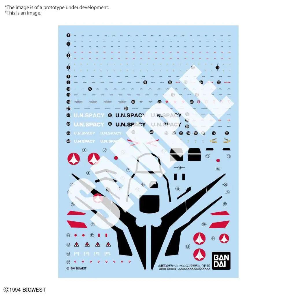 Maquette hg yf 19 1/100 water decals